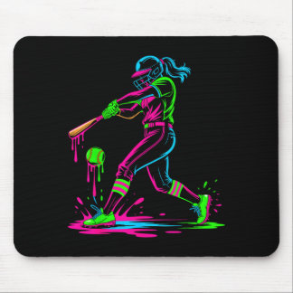 Softball girl ice cream softball drip  mousepad