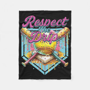 Softball Girl Ice Cream Softball Tropfen Youth Res Fleecedecke