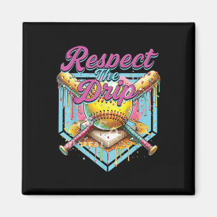 Softball Girl Ice Cream Softball Tropfen Youth Res Magnet