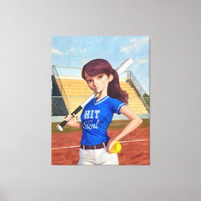 Softball Girl Leinwanddruck (Vorderseite)