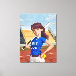 Softball Girl Leinwanddruck