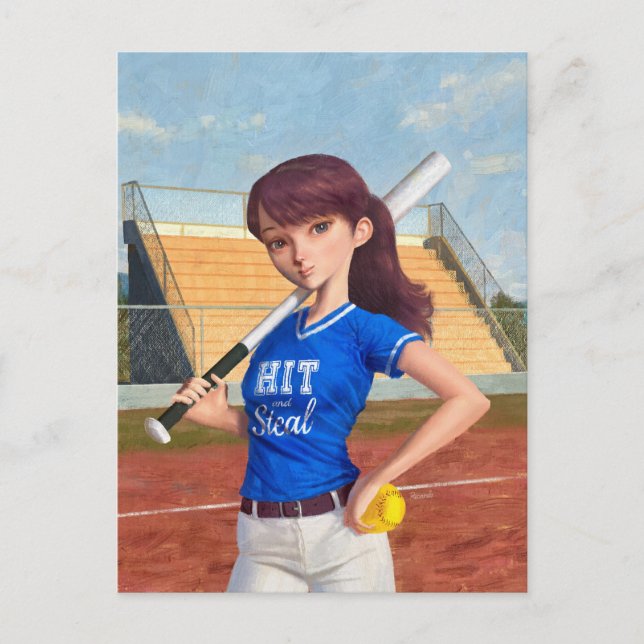 Softball Girl Postkarte (Vorderseite)