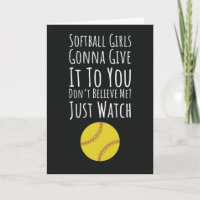 Softball Girls Cards Team Player für Kinder für si