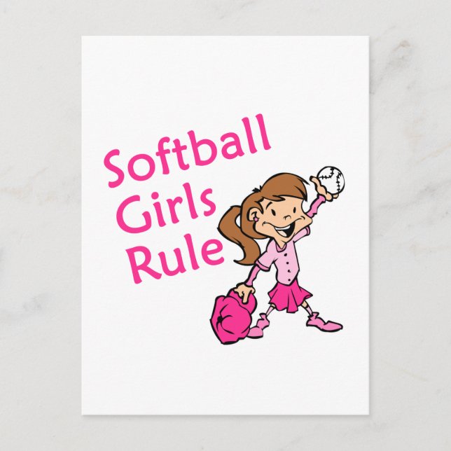Softball-Girls-Regel Postkarte (Vorderseite)
