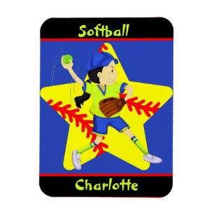 Softball Girls Star Pitcher Personalisiert Magnet