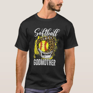 Softball Godmutter Leopard Glove Game Day Mütter T-Shirt