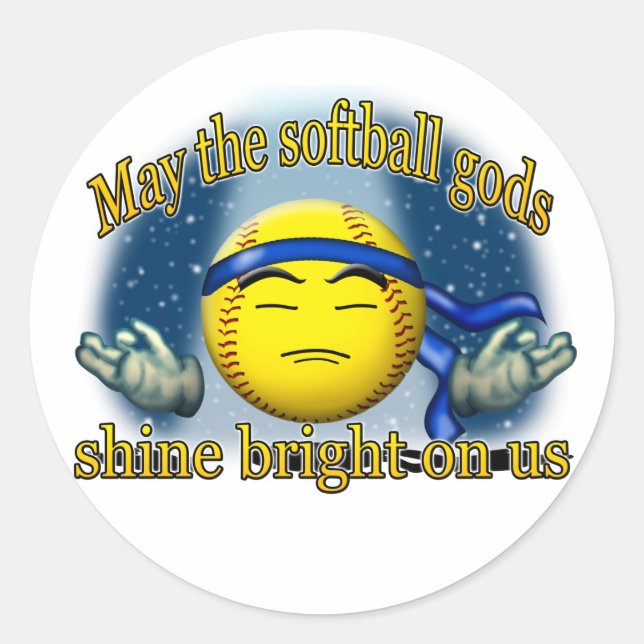 Softball-Götter Runder Aufkleber (Vorderseite)