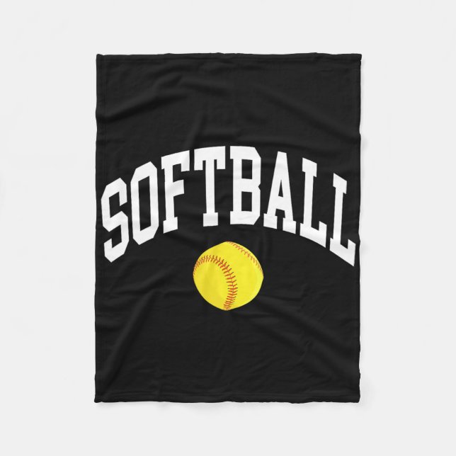 Softball-Grafik  Fleecedecke (Vorderseite)