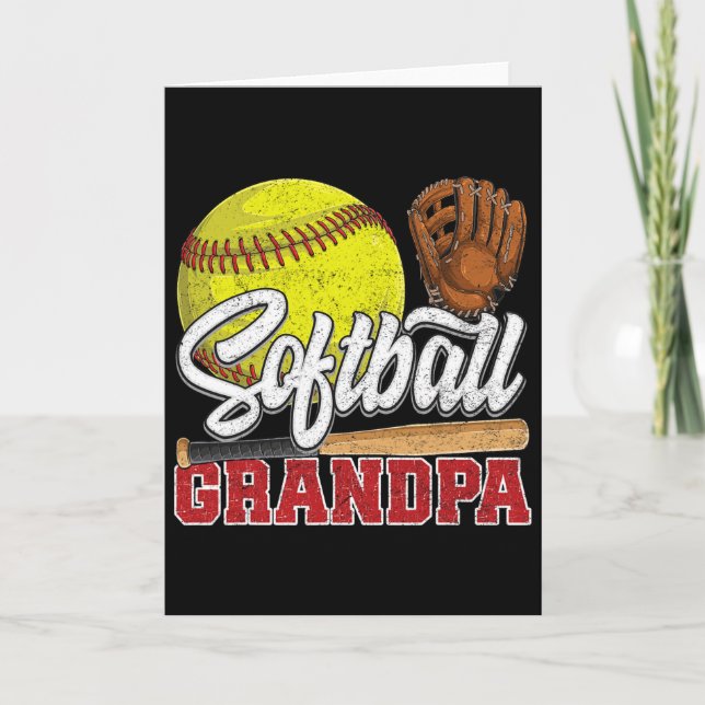 Softball Grandpa Softball Player Game Day Father's Karte (Vorderseite)