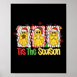 Softball Gruseliger Geist Weihnachten Halloween Di Poster