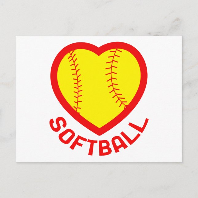 Softball Heart Postkarte (Vorderseite)