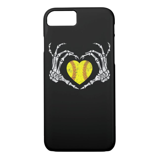 Softball Heart Skeleton Hand Halloween Kostümspass Case-Mate iPhone Hülle (Rückseite)