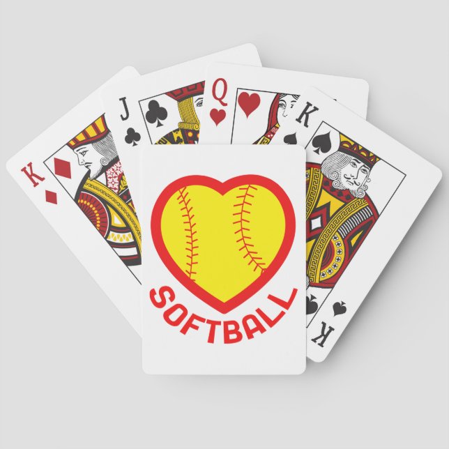 Softball Heart Spielkarten (Rückseite)