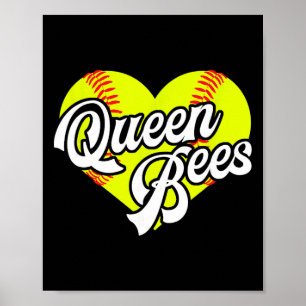 Softball Herz Königinnen Bienen Team T-Ball Liga M Poster