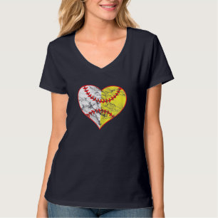 Softball Herz Mama Frauen Baseball Ideen T-Shirt