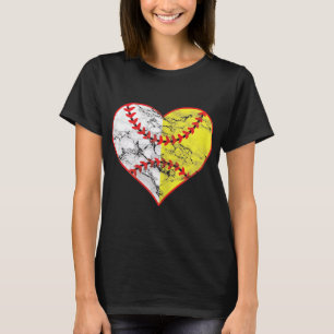 Softball Herz Mama Frauen Baseball Ideen T-Shirt