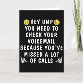 Softball Hey Schiri Du musst deine Voicemail abhör Karte