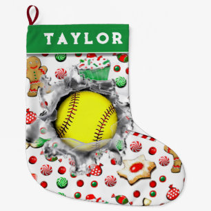 Softball Holiday Geschenke Großer Weihnachtsstrumpf