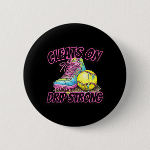 Softball Ice Cream Dripping Baseball Zuhause Plate Button