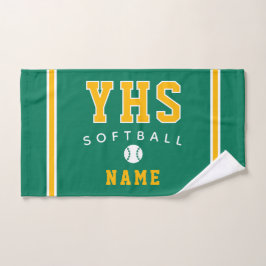 Softball-Ikone, Benutzerdefinierter Name & Schule, Handtuch