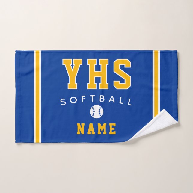Softball-Ikone, individueller Name & Schule, Teamg Handtuch (Handtuch)
