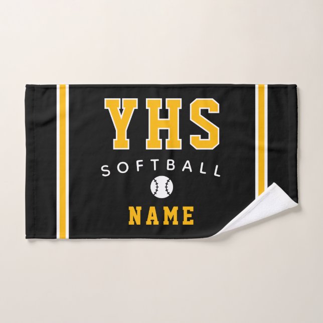 Softball-Ikone, individueller Name & Schule, Teamg Handtuch (Handtuch)