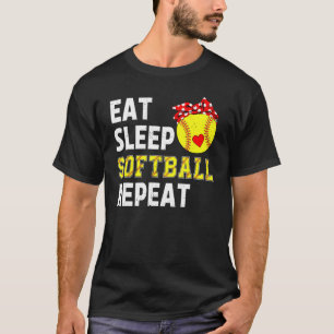 Softball isst schlafenden Softball Wiederholung fü T-Shirt