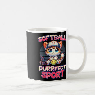 Softball ist der purrfekte Sport Süße Kitty Katze Kaffeetasse