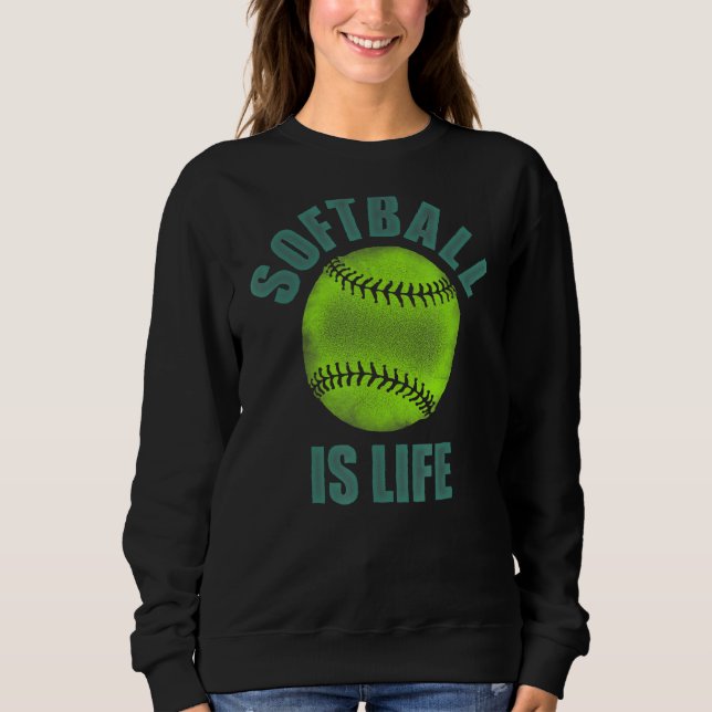Softball ist ein langsamer Pitch-Softballer im Leb Sweatshirt (Vorderseite)