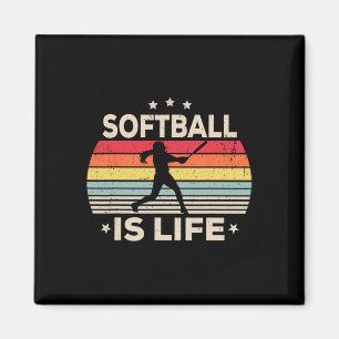 Softball Ist Leben Mädchen Frauen Kinder Kleinkind Magnet