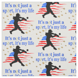 SOFTBALL IST MEIN LEBEN USA PATRIOTIC DESIGN STOFF