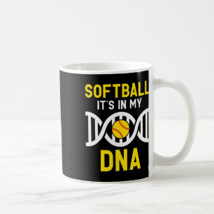 Softball ist meine DNA Lustiger Softball-Spieler F Kaffeetasse