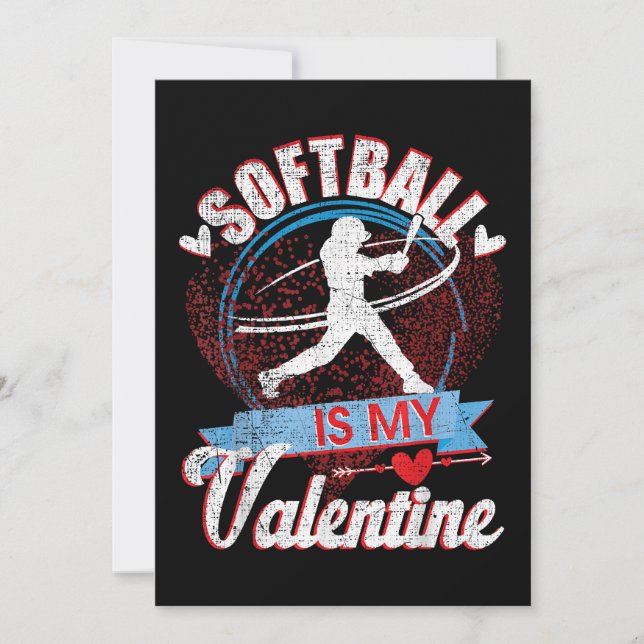 Softball ist meine Valentine Funny Valentines Not Save The Date (Vorderseite)