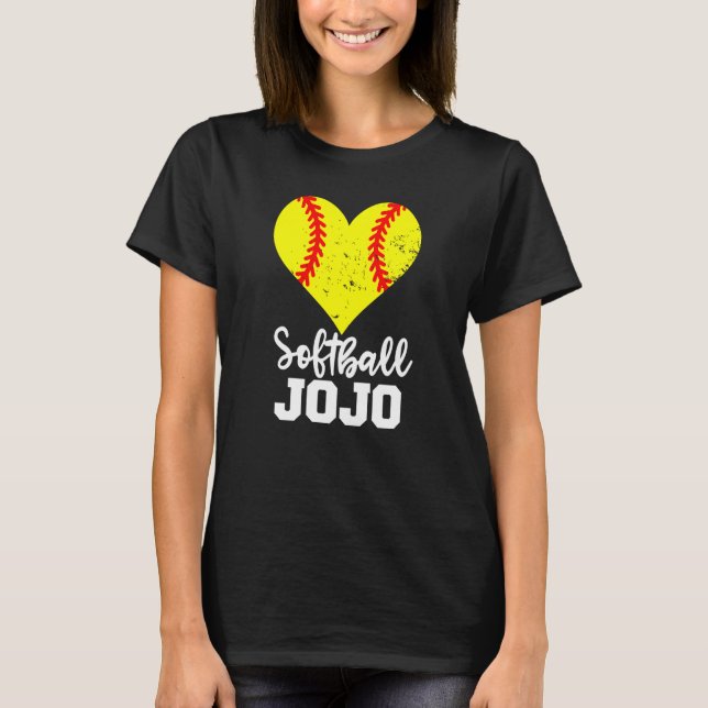 Softball Jojo Softball Heart Grandma JoJo T-Shirt (Vorderseite)