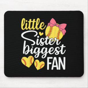 Softball Kleine Schwester größter Fan Softball Sch Mousepad