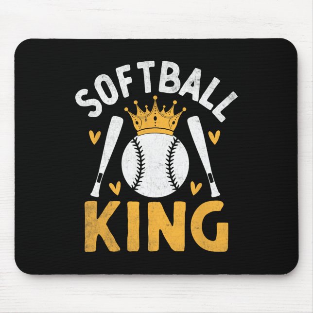 Softball-König Catcher Pitcher Softballer  Mousepad (Vorne)