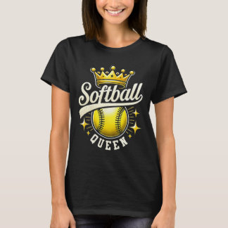 Softball-Königin Ein Softball Mit Krone Softball-M T-Shirt