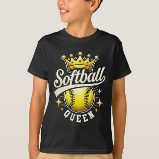 Softball-Königin Ein Softball Mit Krone Softball-M T-Shirt