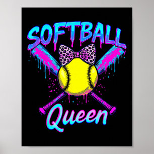 Softball-Königin Grafik Für Frauen Mädchen Eiscrem Poster