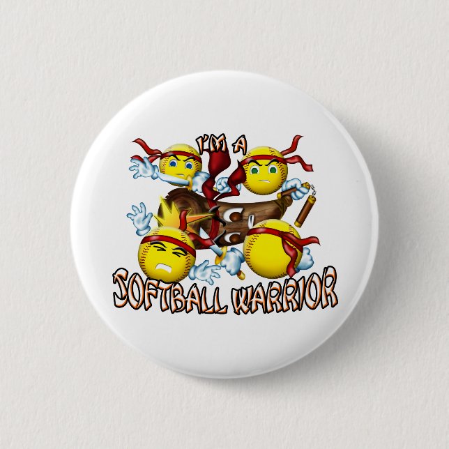 Softball-Krieger Button (Vorderseite)