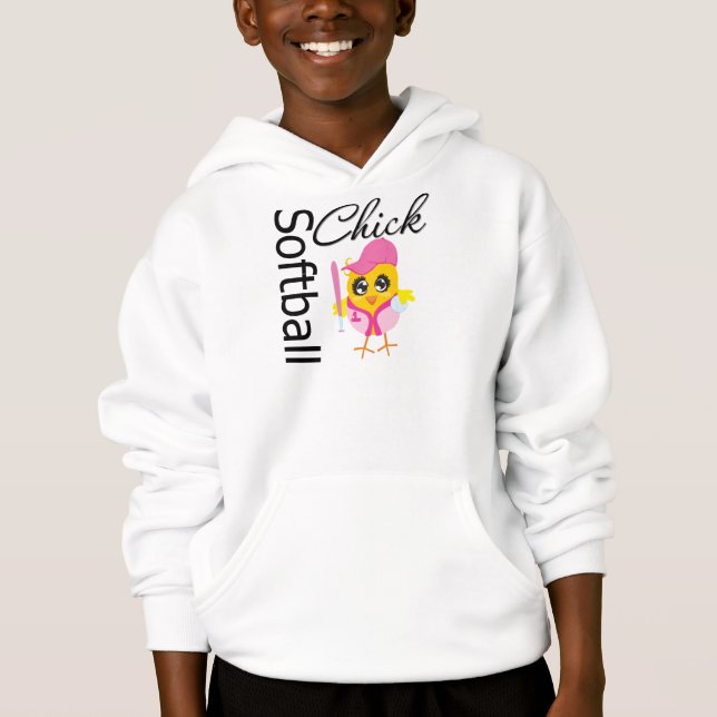 Softball-Küken Hoodie (Vorderseite)