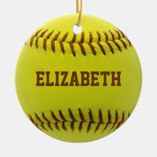 Softball-kundenspezifische Ball-Verzierung Keramik Ornament (Vorne)