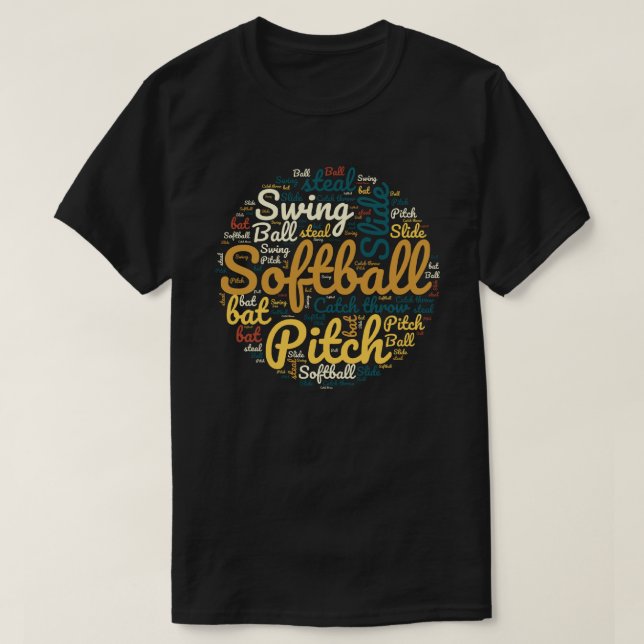 Softball Liebhaber | Softball Players Black Game D T-Shirt (Design vorne)