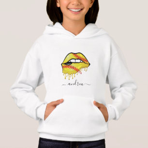 Softball Lips Tropfen Dripping & Girls Name Hübsch Hoodie