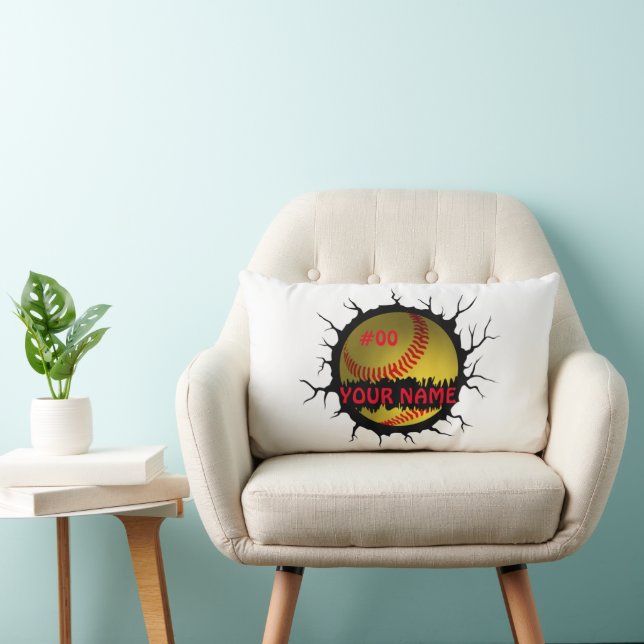 Softball-Logo, Softball-Individuelle Name, Softbal Lendenkissen (Stuhl )