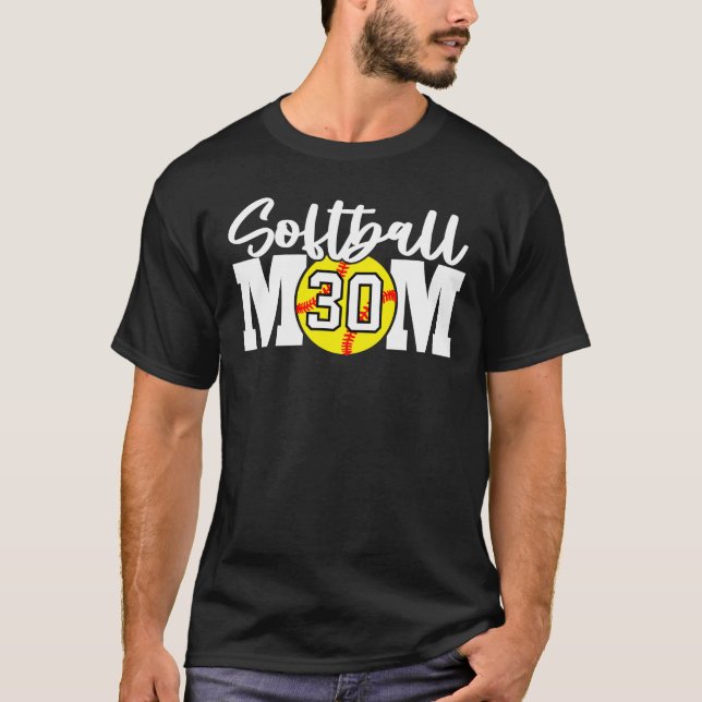 Softball Mama #30 T-Shirt (Vorderseite)