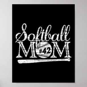 Softball-Mama #42 Trikot Lieblingsspieler-Shirt Mo Poster