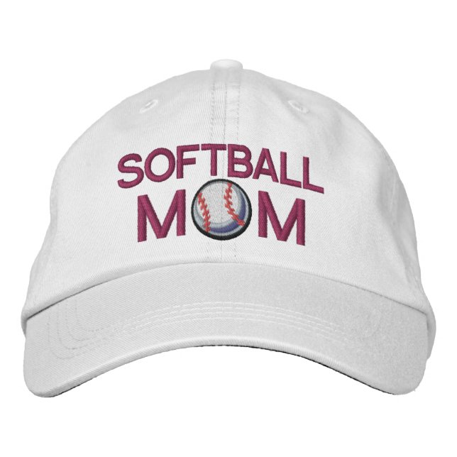 Softball-Mama Bestickte Kappe (Vorderseite)