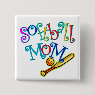 Softball-Mama Button