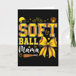 Softball-Mama Coquette-Schleife Softball-Mutter Mu Karte